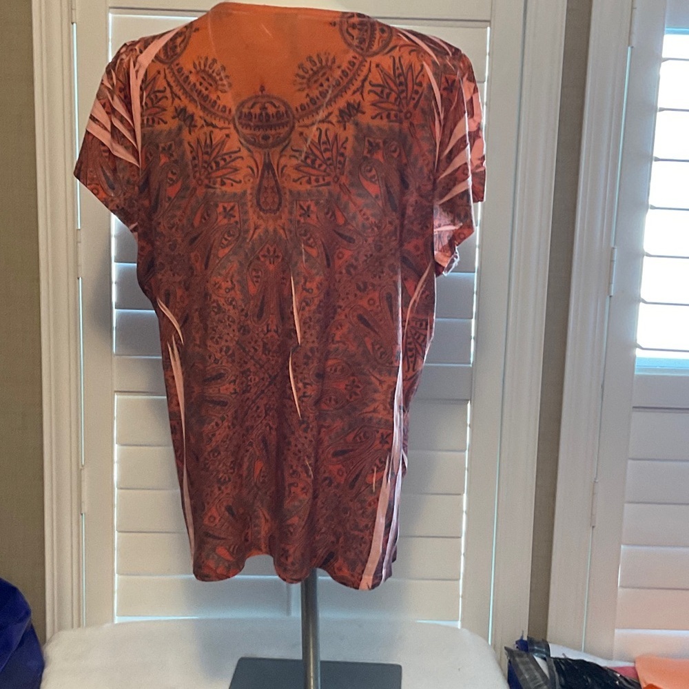 Susan Lawrence Rust Patterned Blouse - Picture 4 of 7